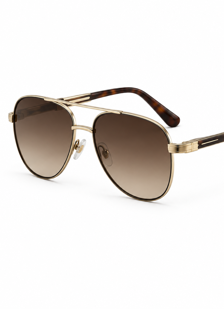 Double Bridge Aviator Sunglasses – Lightweight Metal Pilot Frames