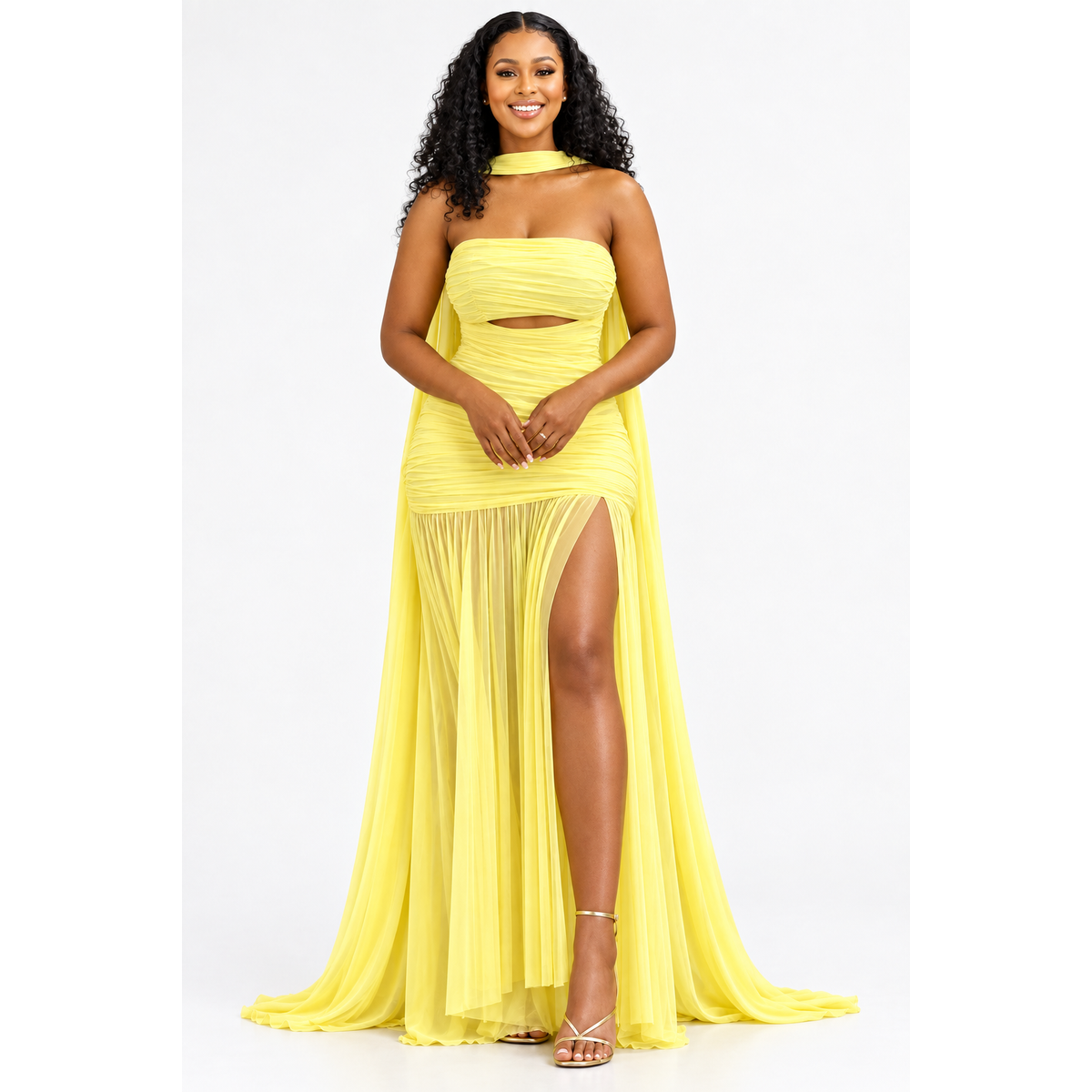 Off-Shoulder High Thigh Split Dress – Elegant Evening Maxi