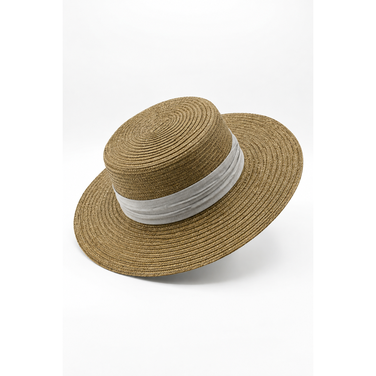 Wide-Brim Straw Sun Hat with Bow