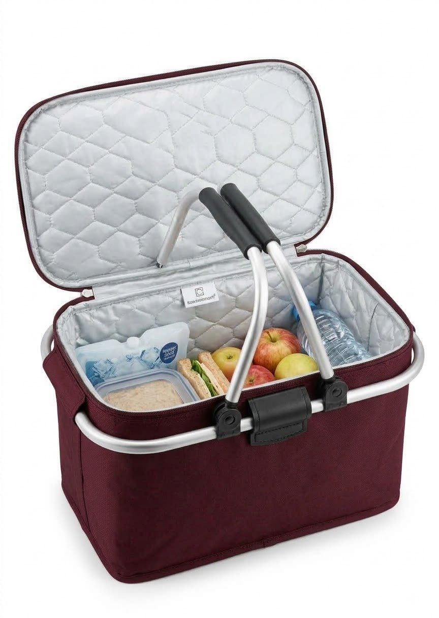 Foldable Insulated Picnic Basket Cooler Bag
