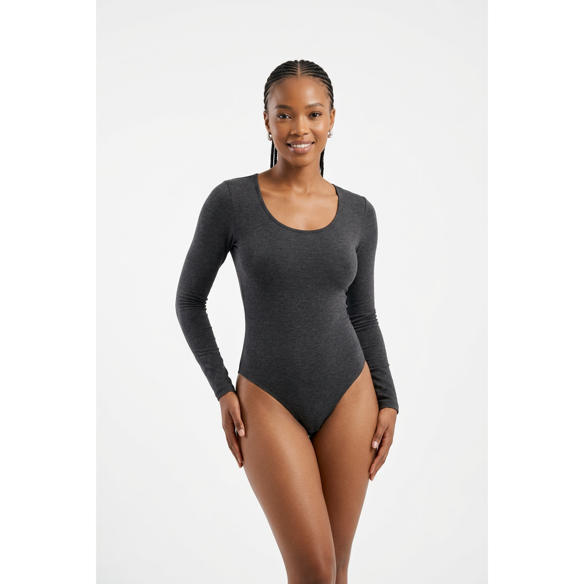 Long Sleeve Round Neck Slim-Fit Bodysuit