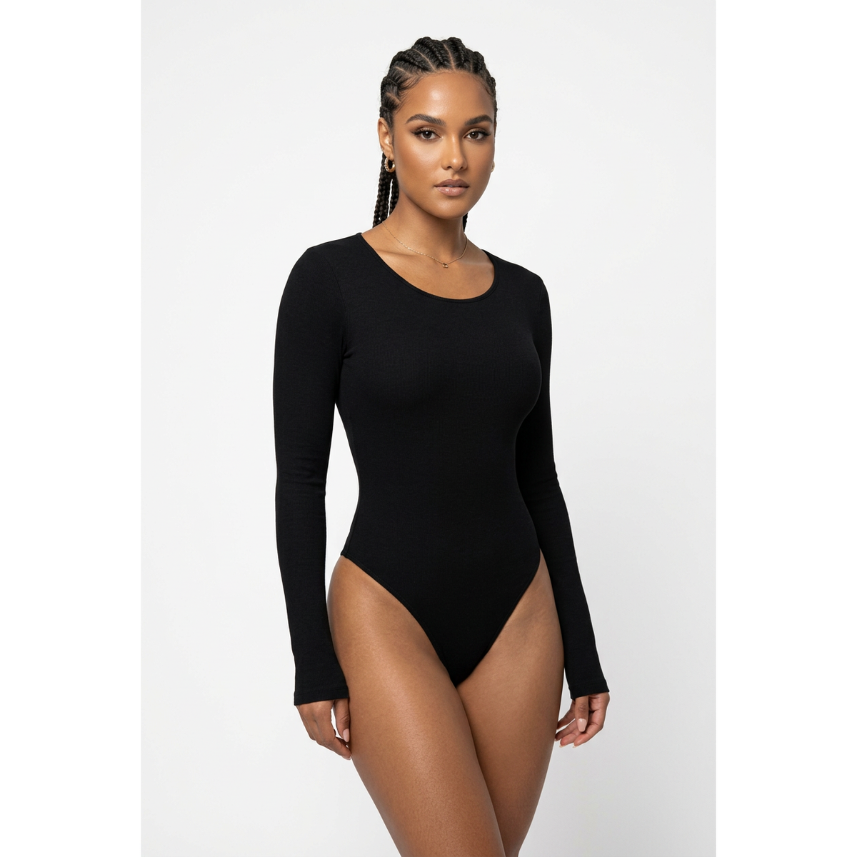 Long Sleeve Round Neck Slim-Fit Bodysuit