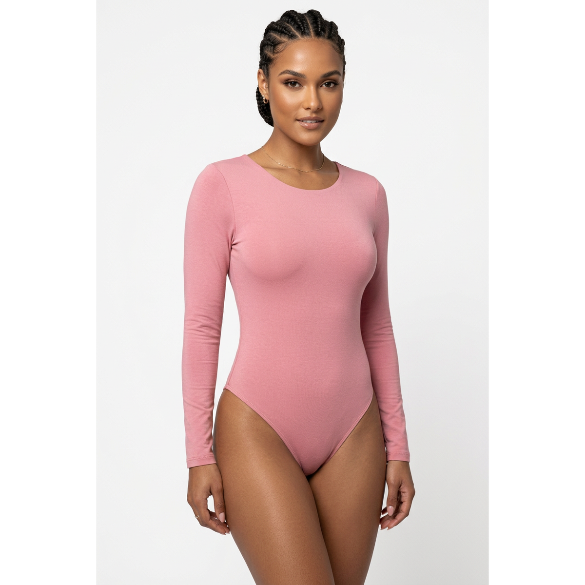Long Sleeve Round Neck Slim-Fit Bodysuit