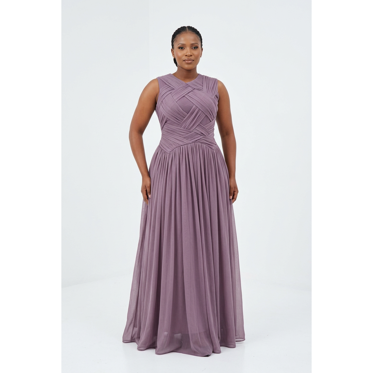 Sleeveless Criss-Cross Bodice Maxi Dress