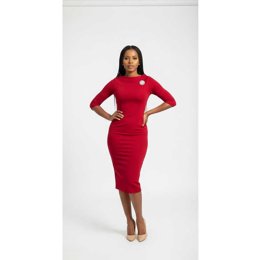 Three Quarter Sleeve bodycon dress