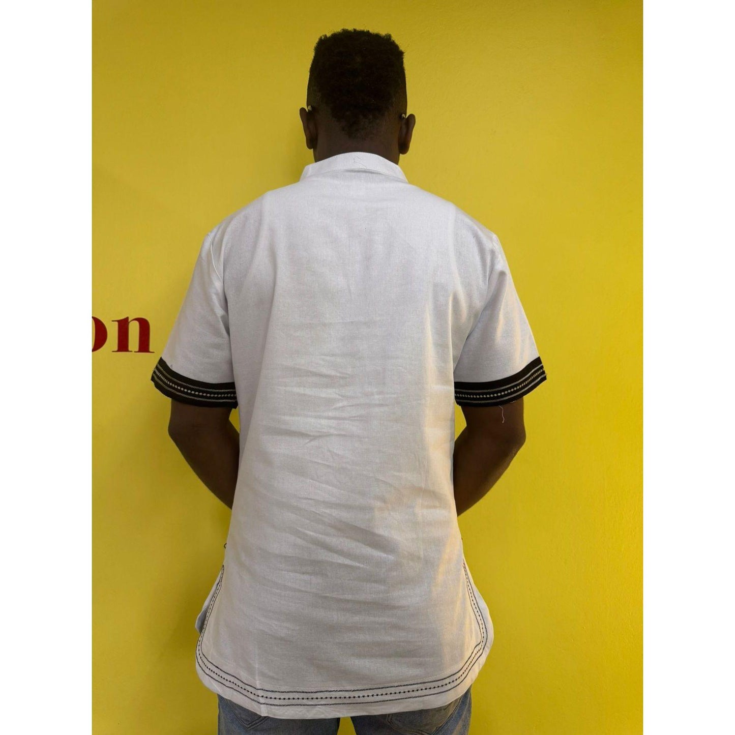 Mens African Vintage Embroidered T-Shirt