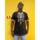 Mens African Vintage Embroidered T-Shirt
