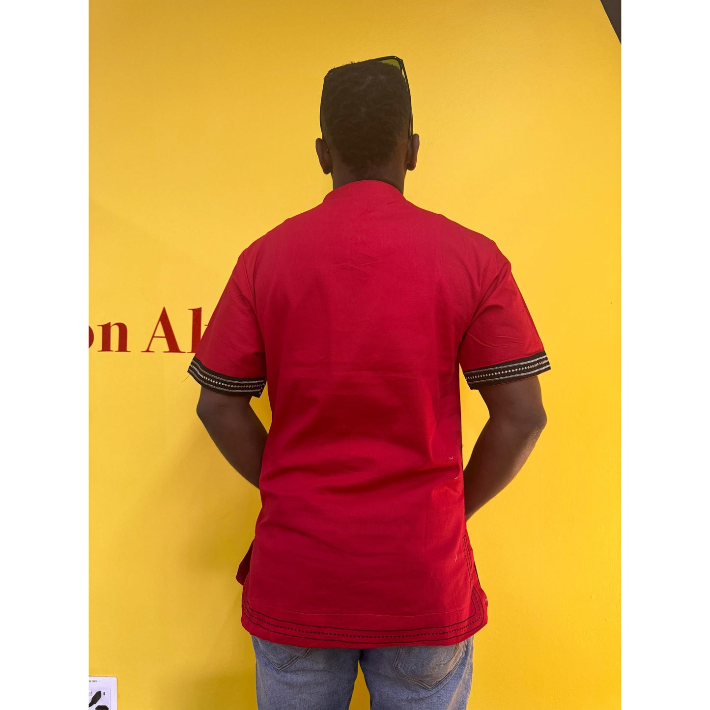 Mens African Vintage Embroidered T-Shirt