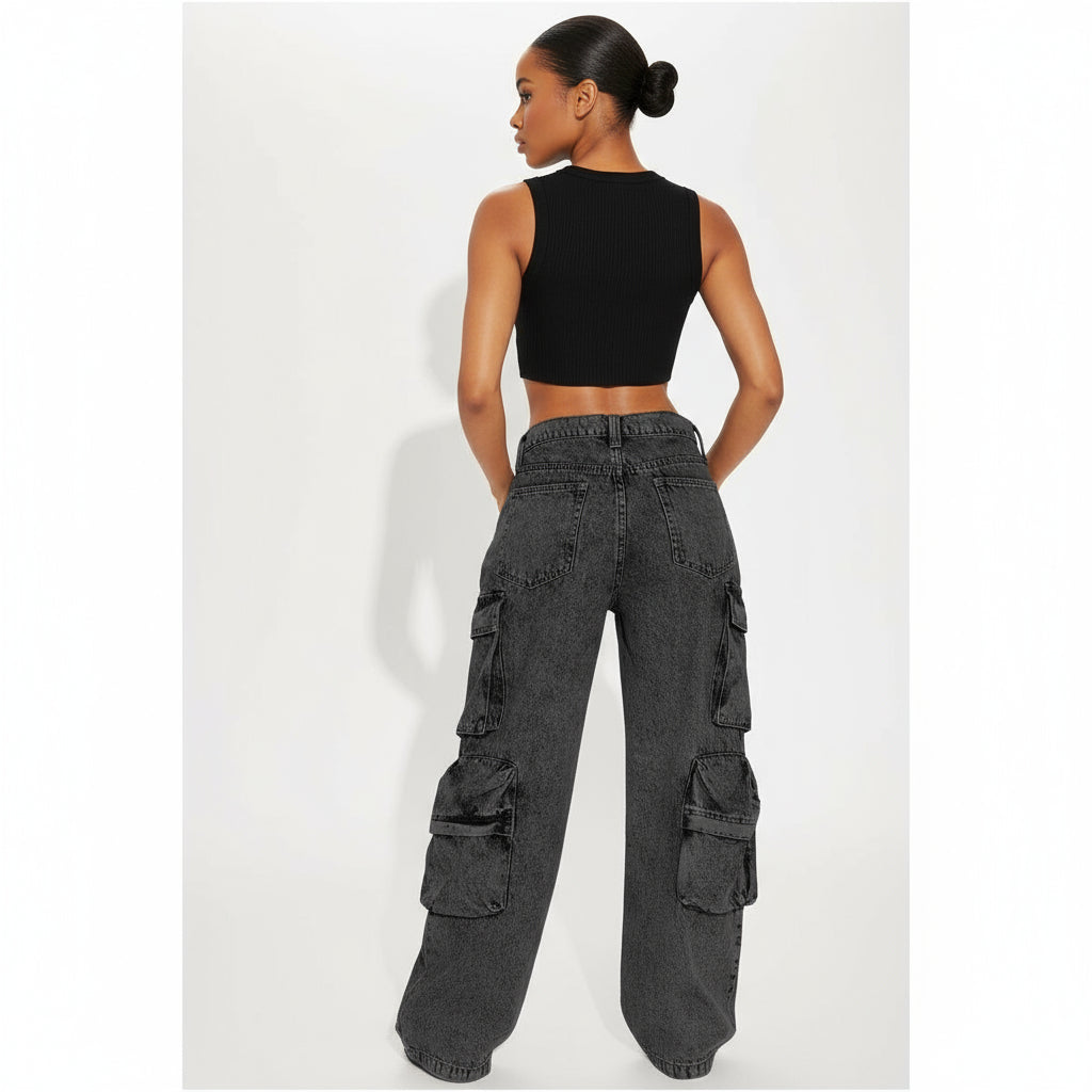Woman’s Multi Pocketed Cargo Jeans