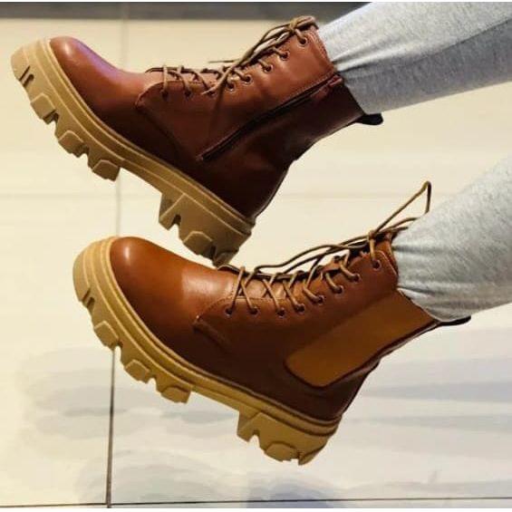 Lace up Platform Ankle Boots.