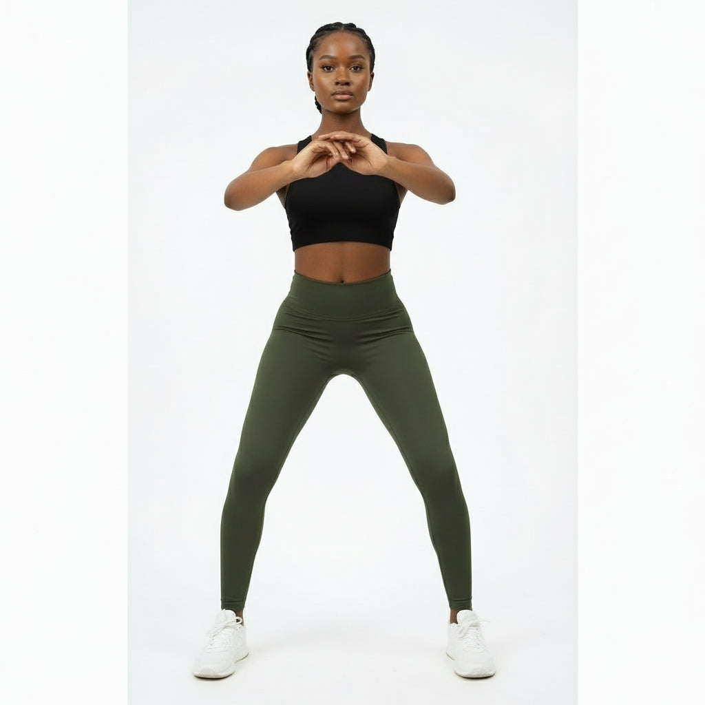 Butt Lift Gym Tights Ribbed Booty Butt Scrunch Leggings.