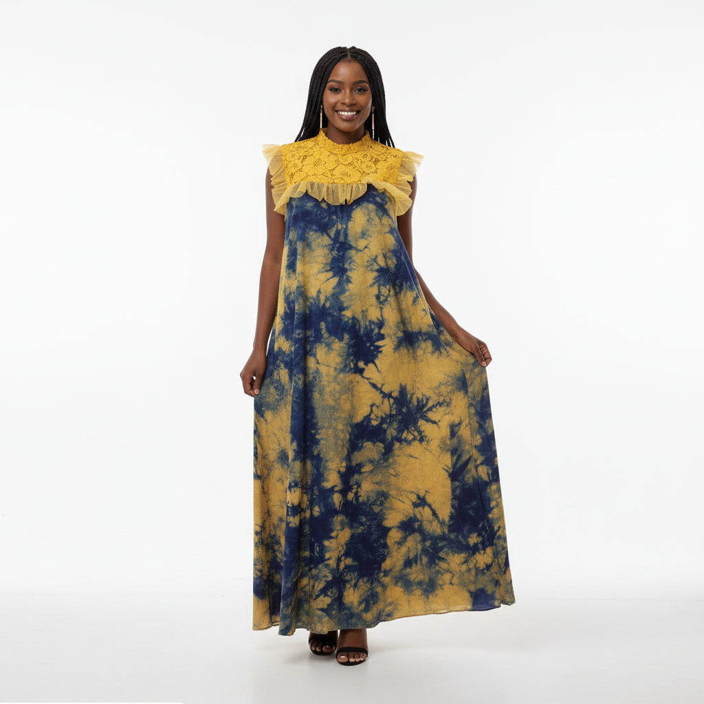 Floral Printed Sleeveless Maxi Dress.