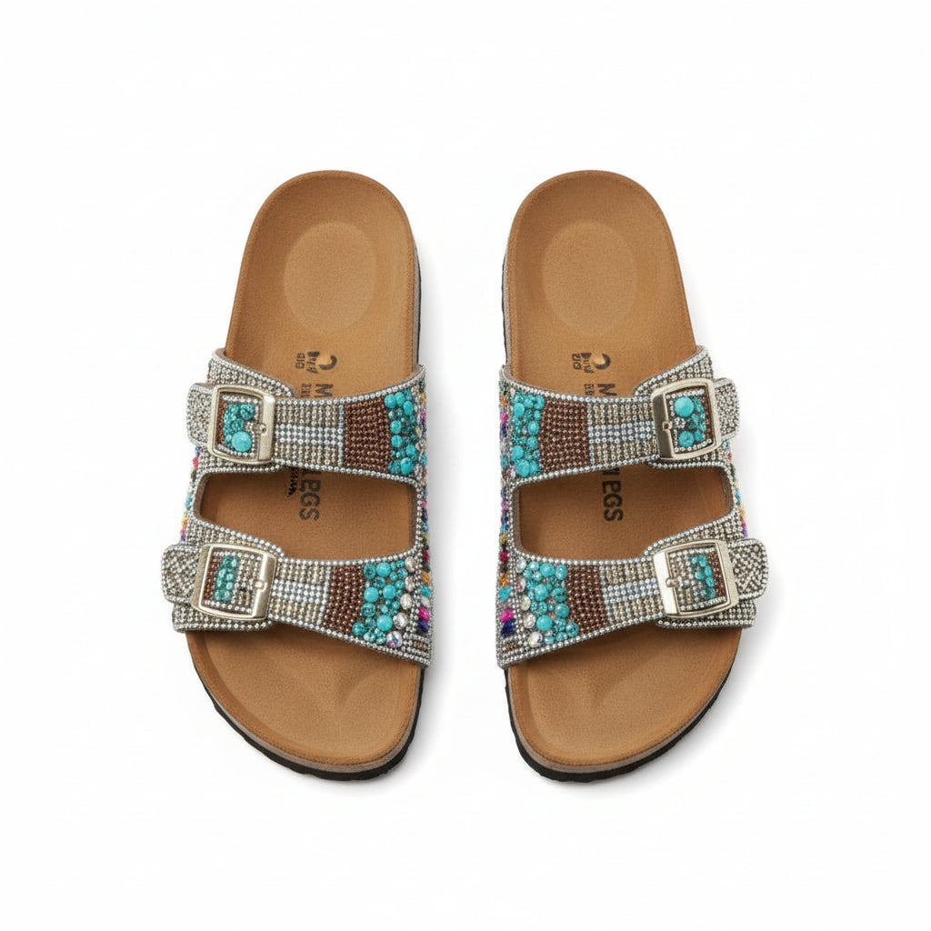 Beaded Rhinestone Decor Slides.