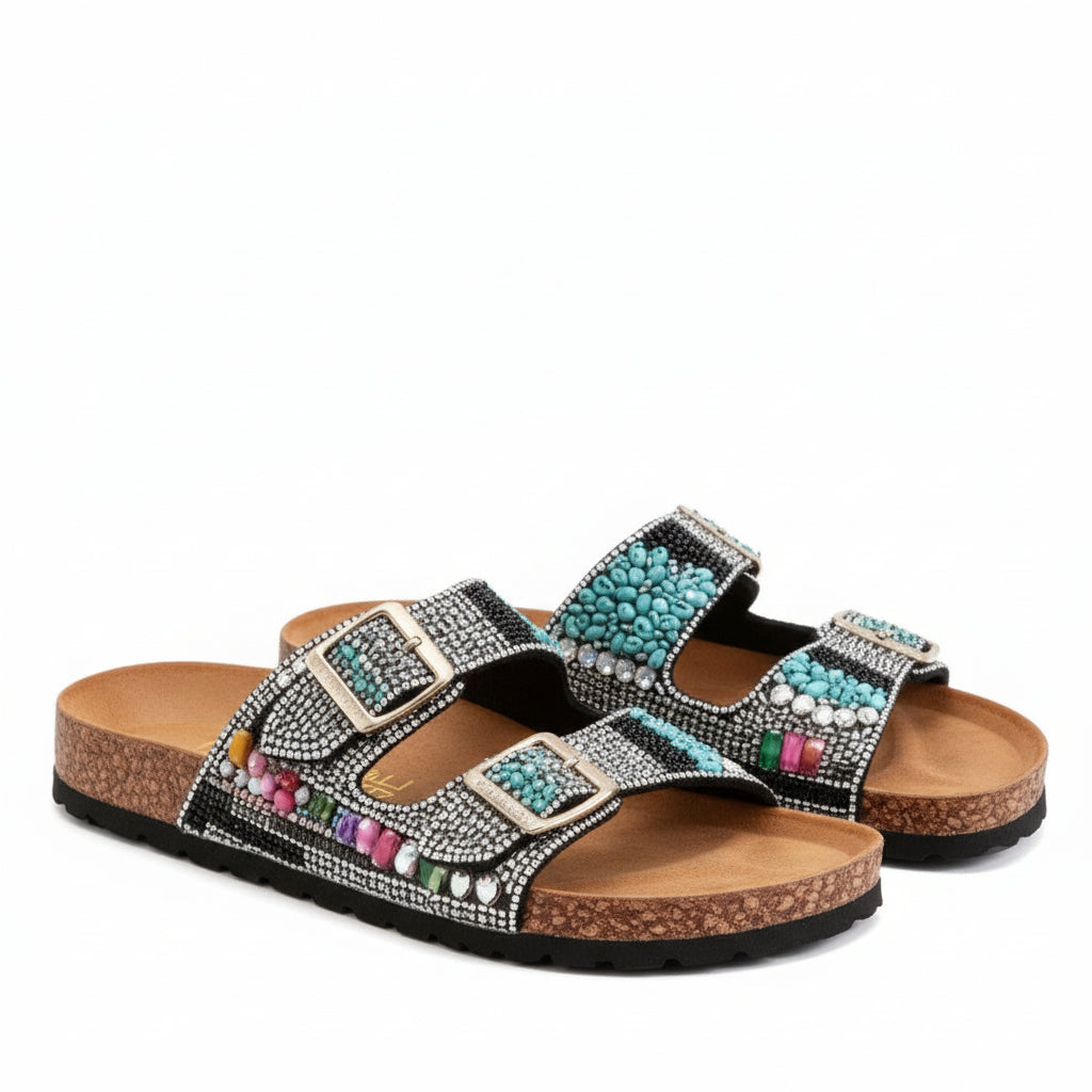 Beaded Rhinestone Decor Slides.