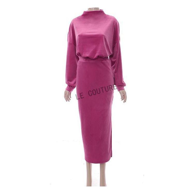 Long Sleeve Top and midi Skirt 2 Piece set.