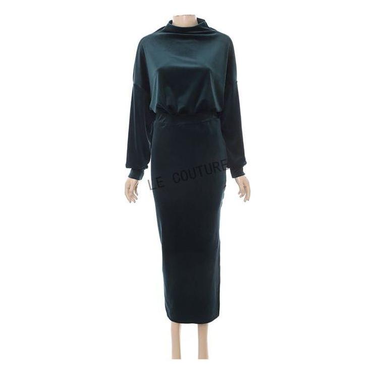 Long Sleeve Top and midi Skirt 2 Piece set.