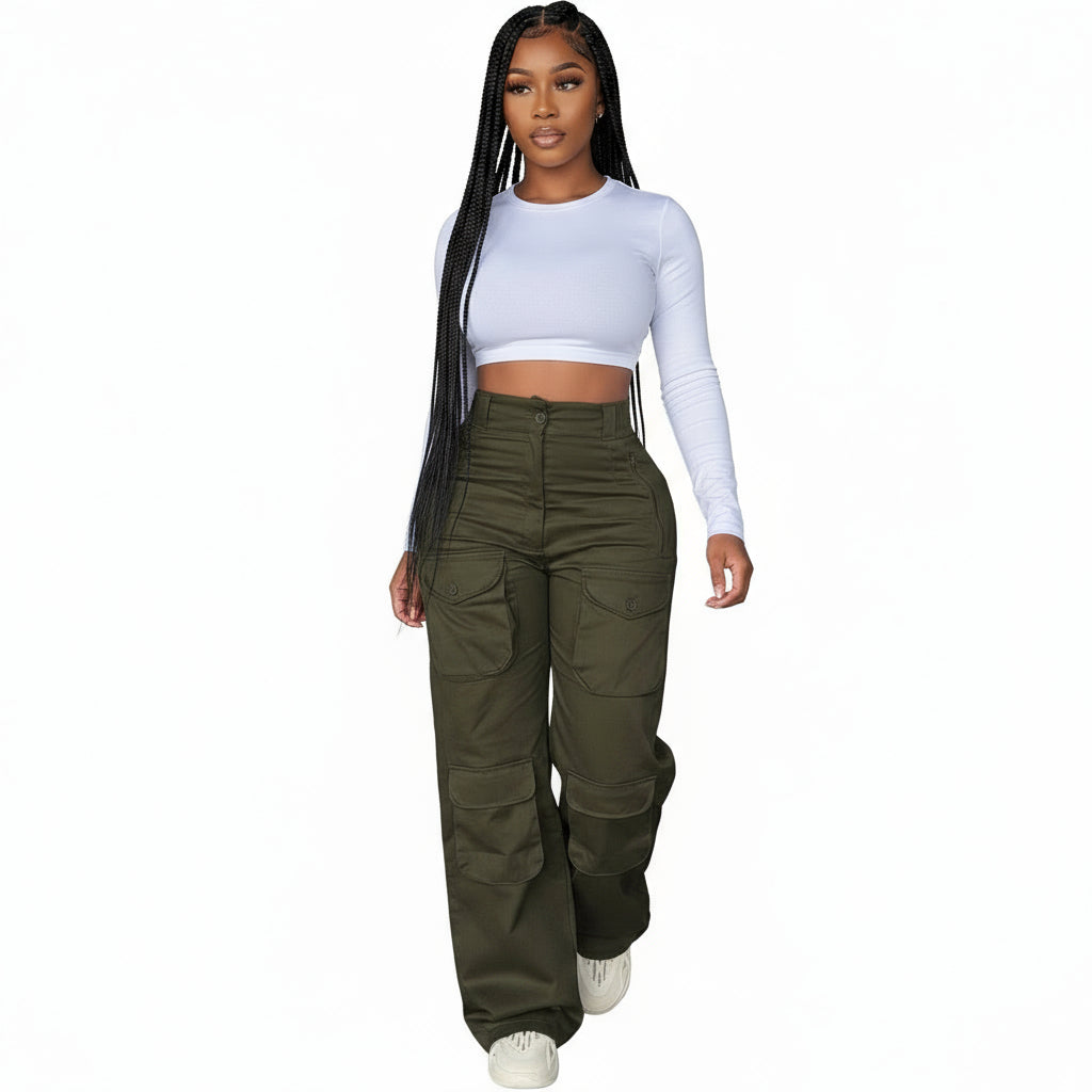 Multi-Pocket Workwear Pants.