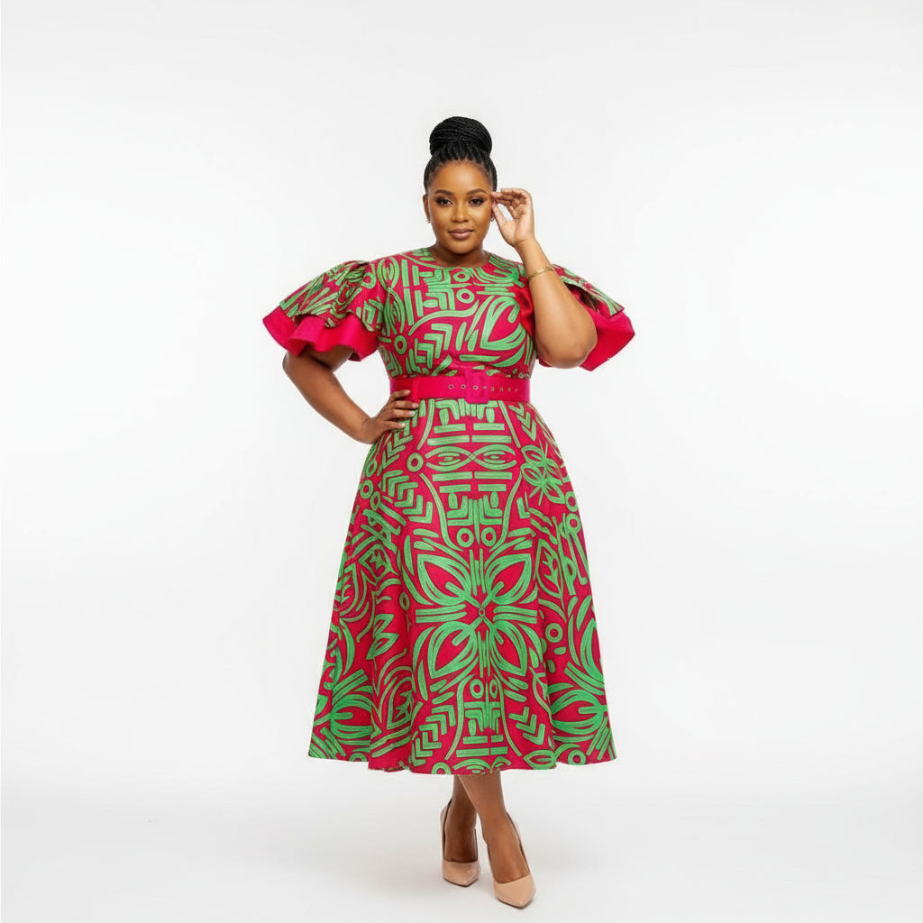 African Print Ankara maxi dress.