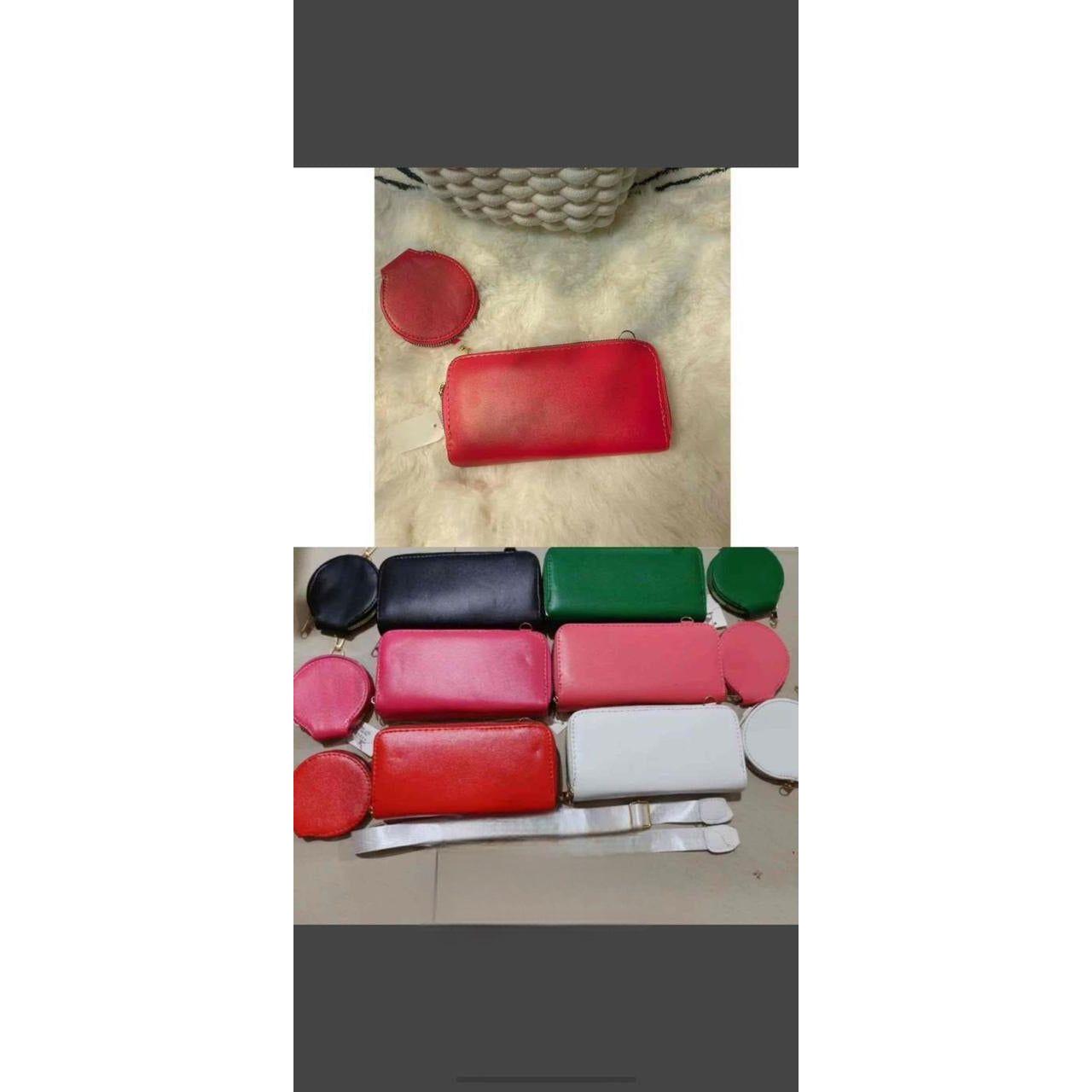 Real Leather Compact Trifold Purse Wallet.