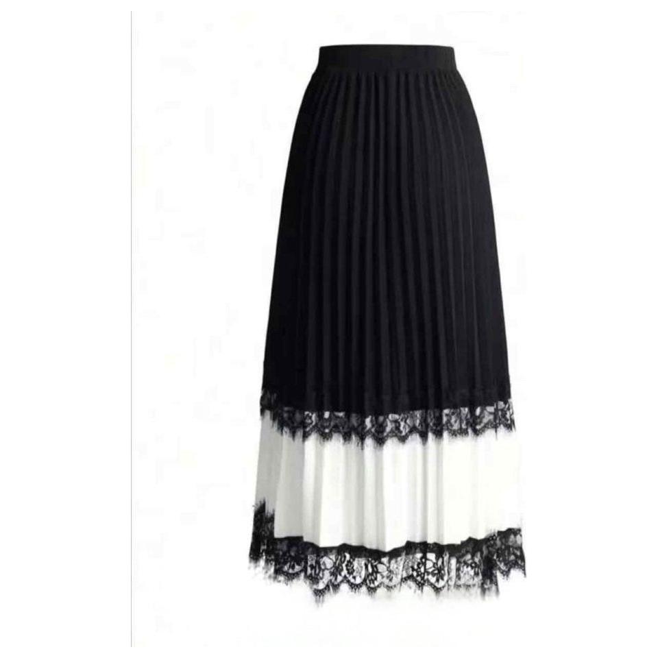 Summer Flowy Hem Pleated Skirt.