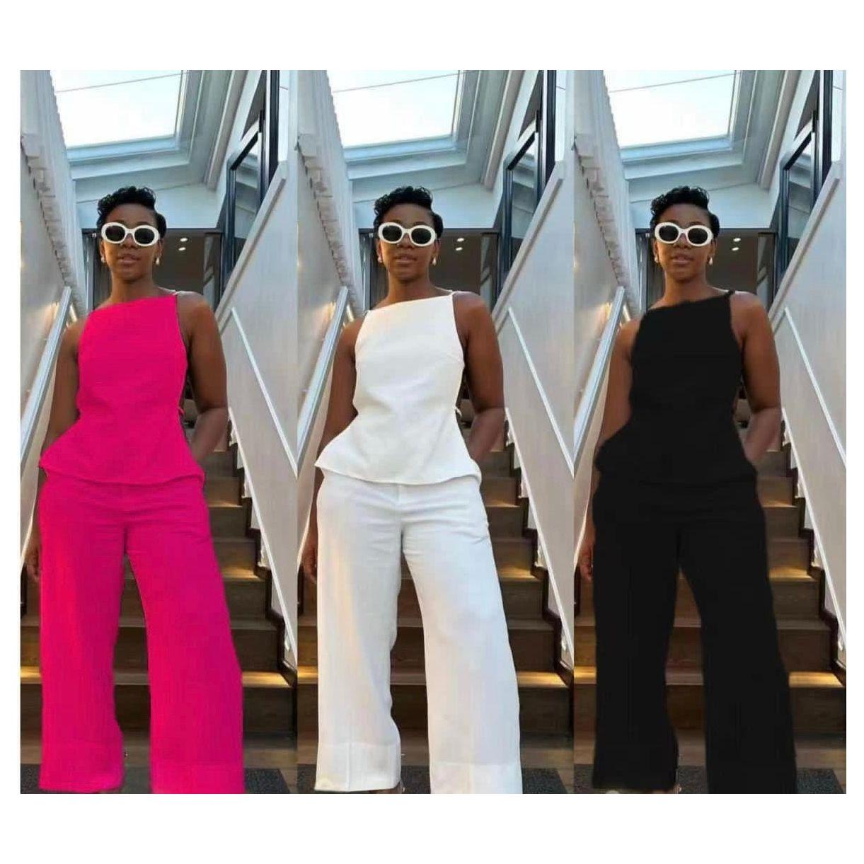 Office Commuting Sleeveless Two-Piece Set.