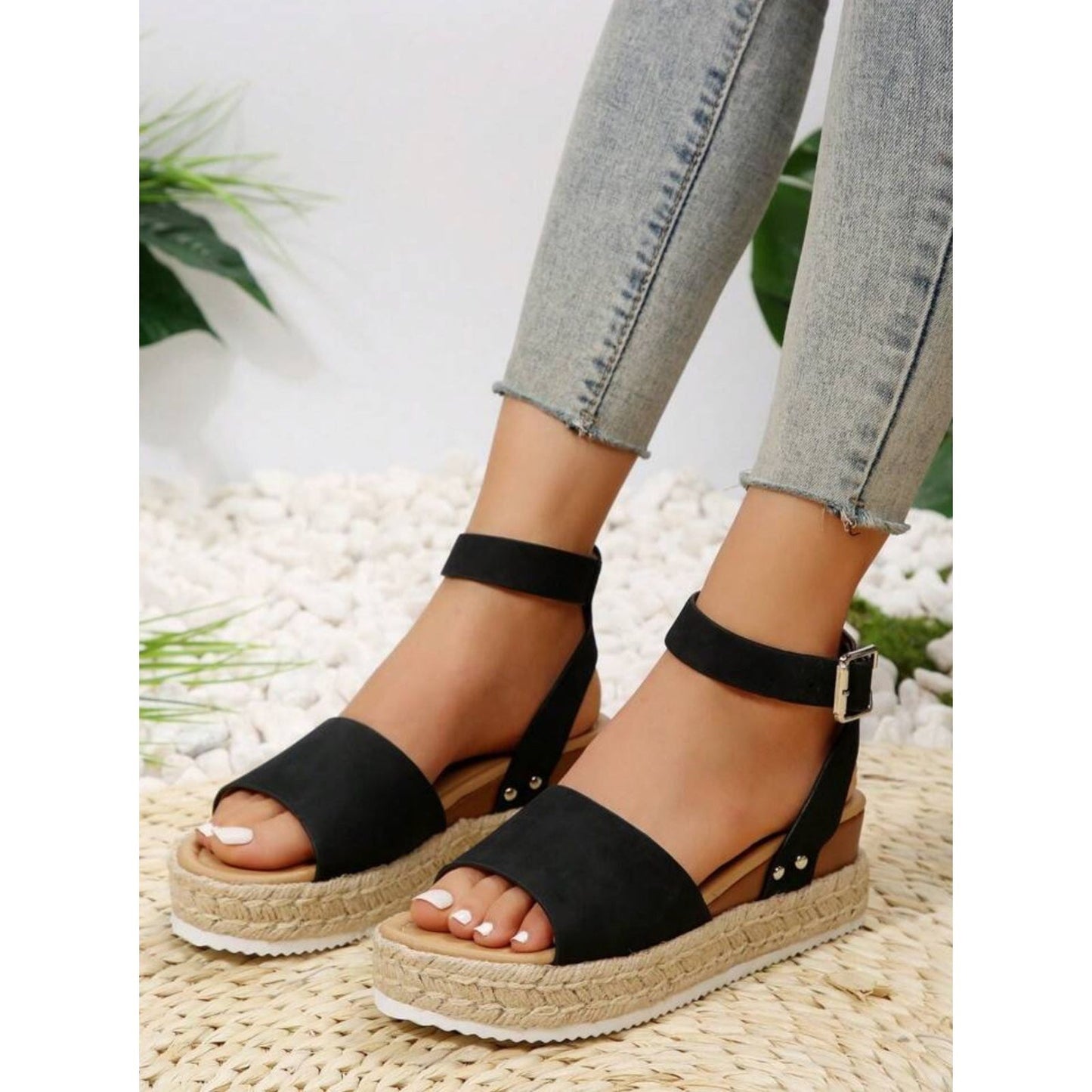Summer Beach Platform Heel Sandals Open Toe Shoe.