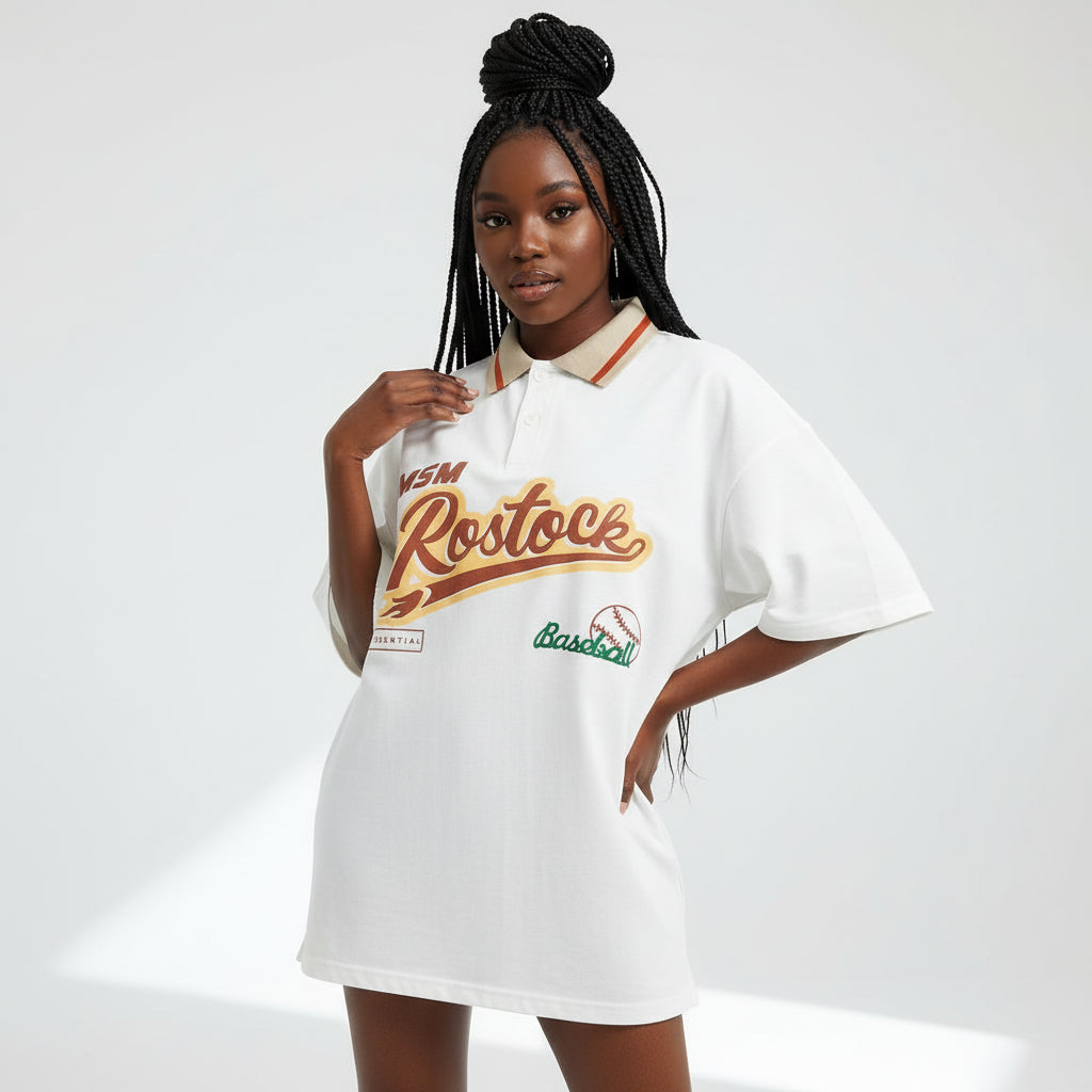 Graphic Contrast Collar Polo Shirt.