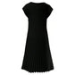O-Neck sleeveless pleated elegant dress.