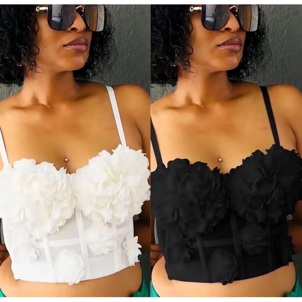Flower Chest Pad Fishbone Bra.