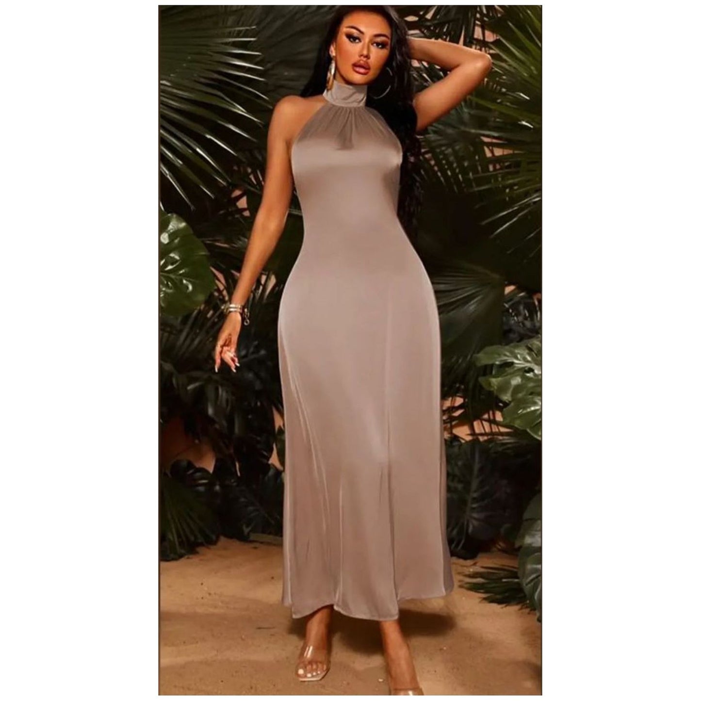 Halter Neck Sleeveless Backless Dress