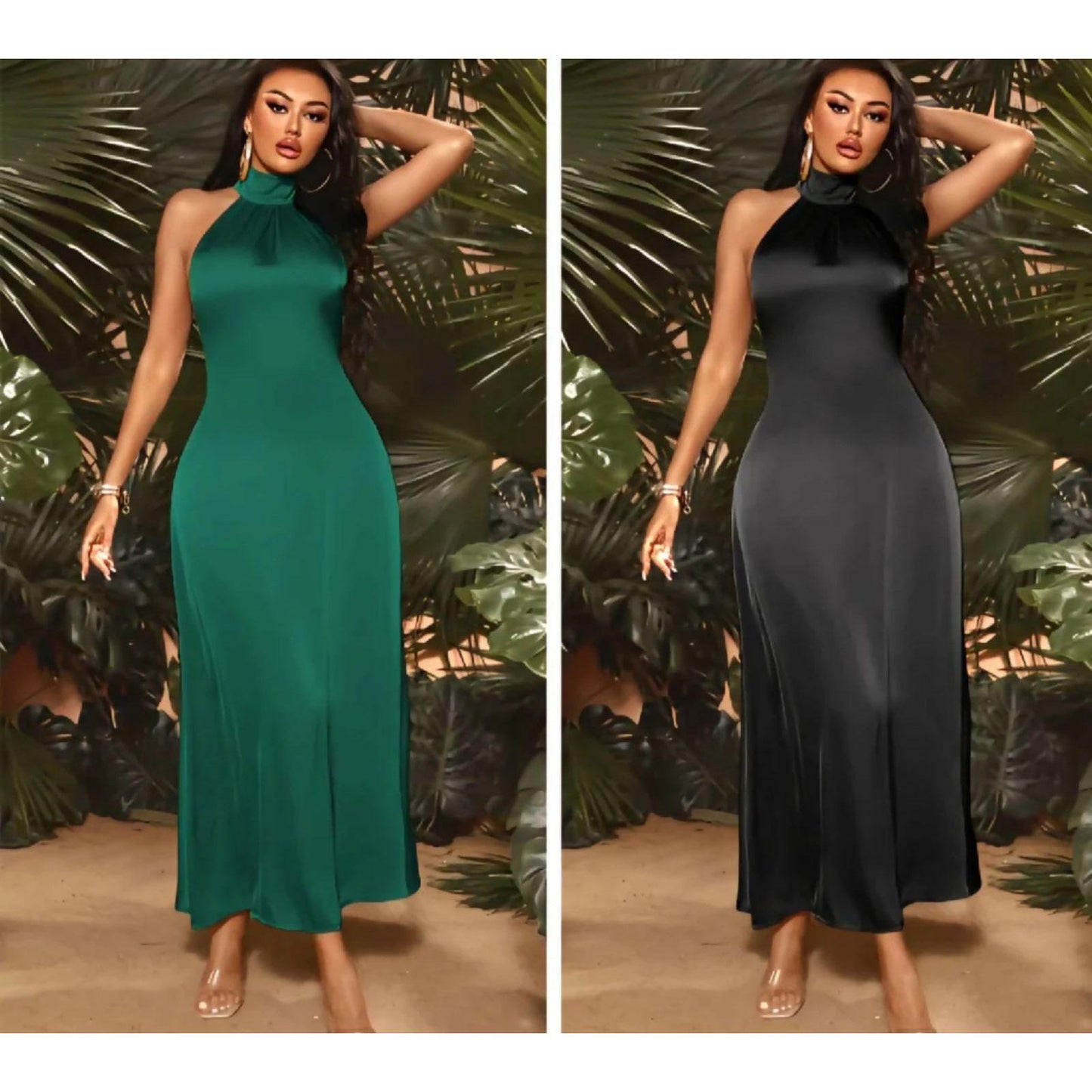 Halter Neck Sleeveless Backless Dress