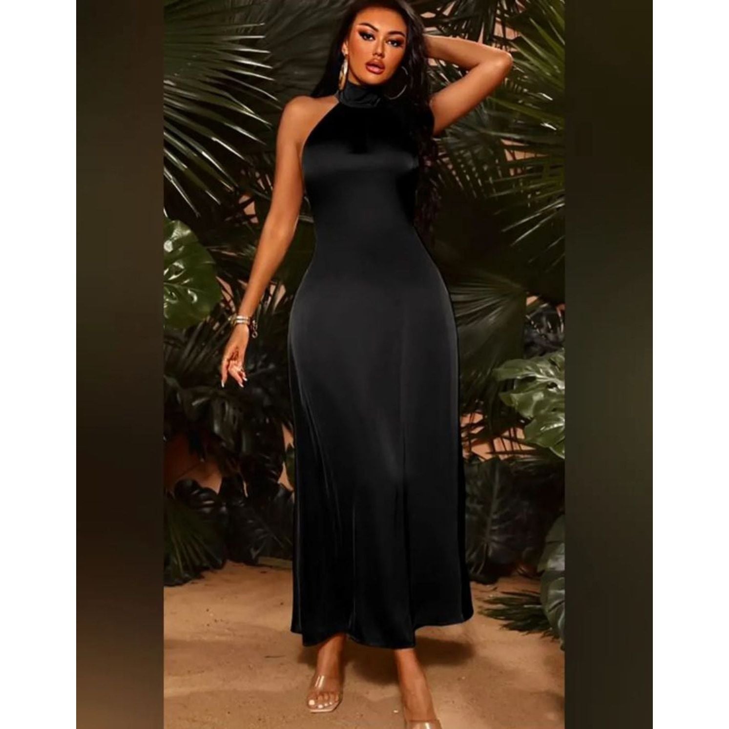 Halter Neck Sleeveless Backless Dress