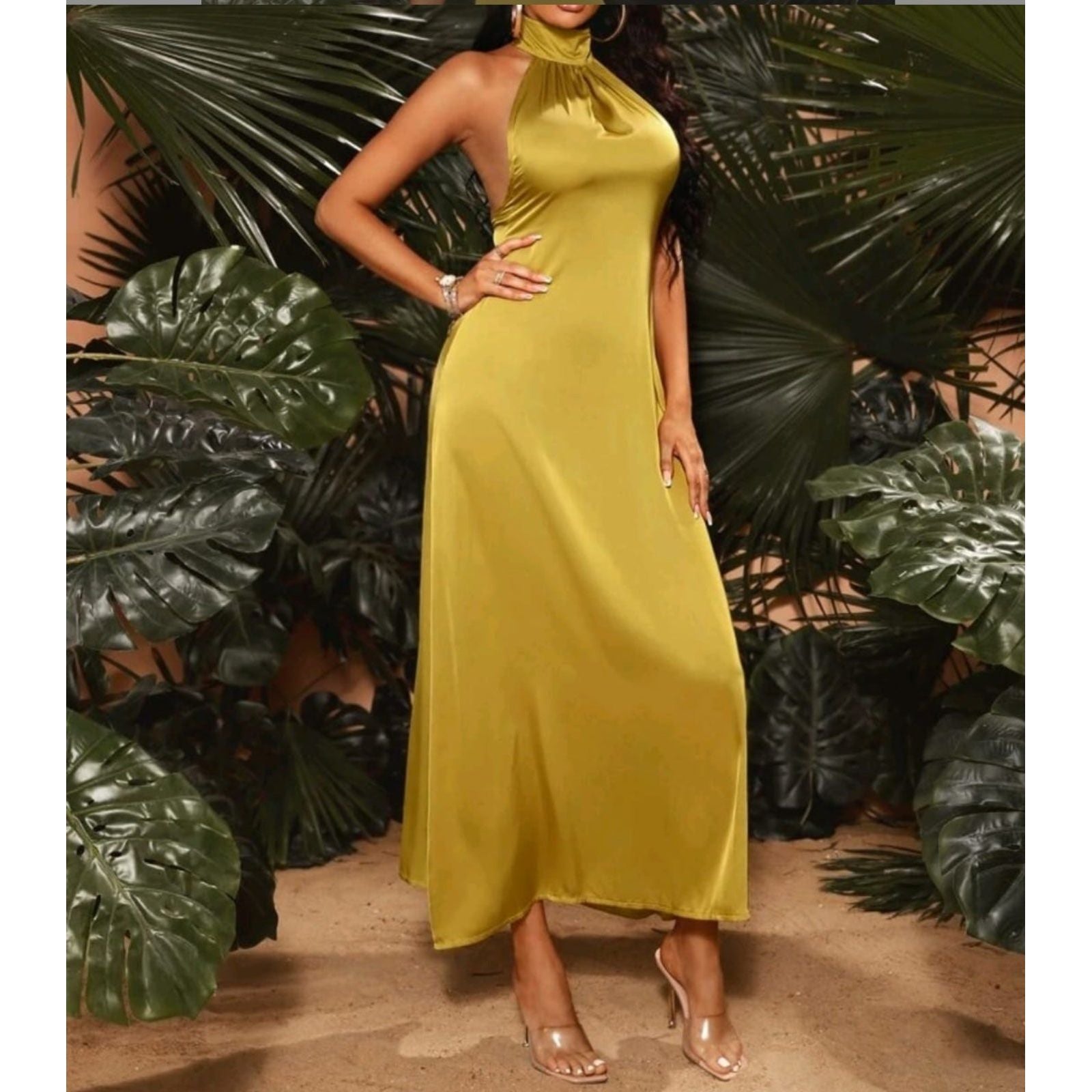 Halter Backless Zipper Sleeveless Dress