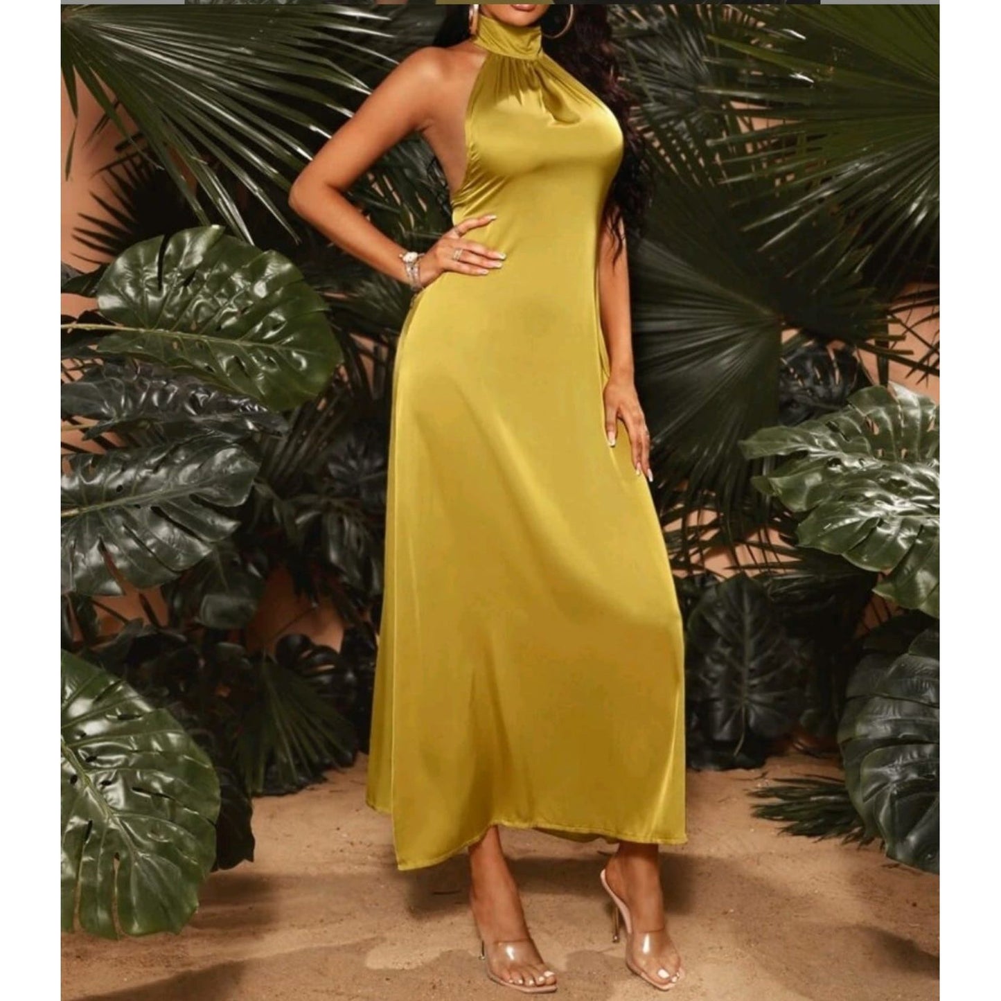 Halter Neck Sleeveless Backless Dress