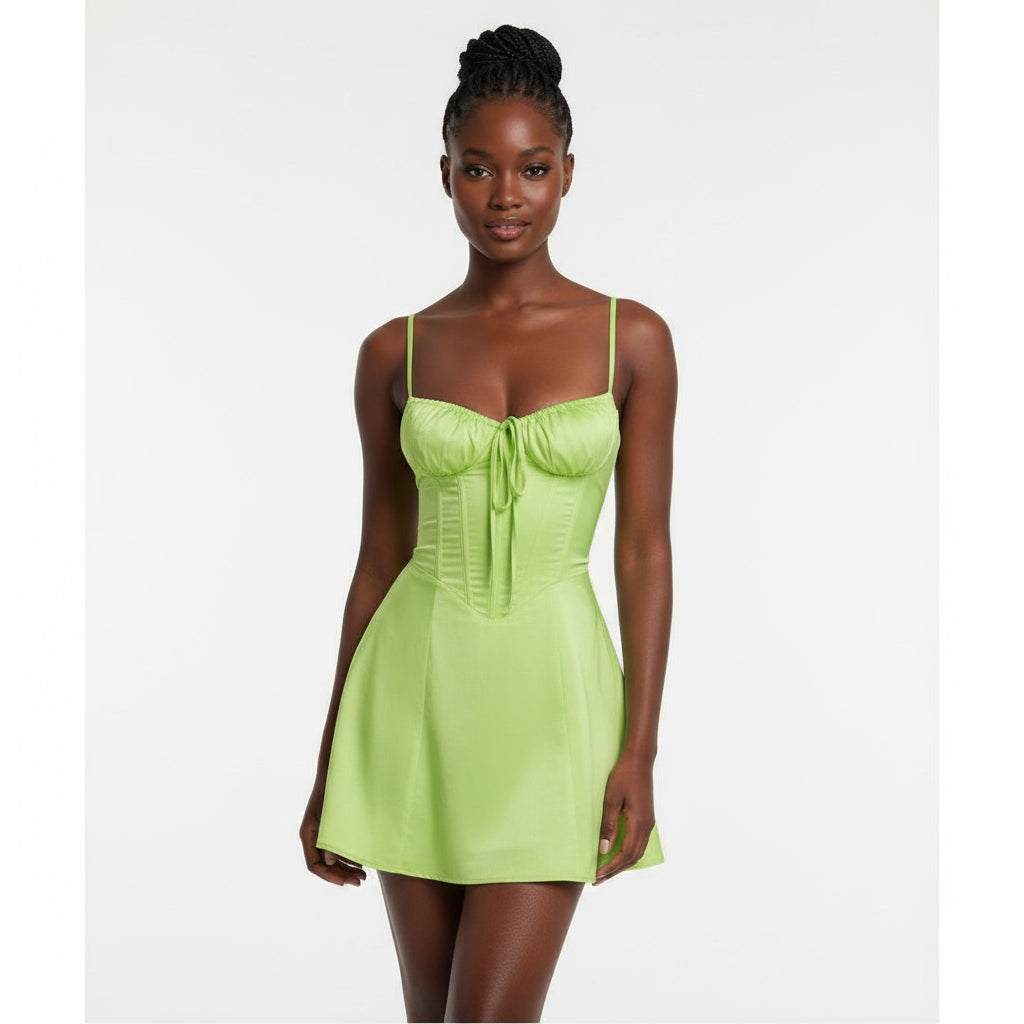 Sleeveless A-line Mini Dress.