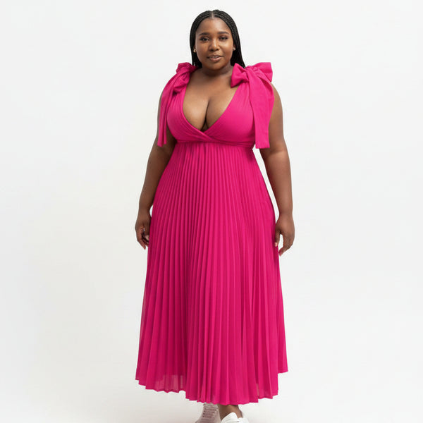 Plus Size Pleated Maxi Dress. – YELLOW SUB TRADING
