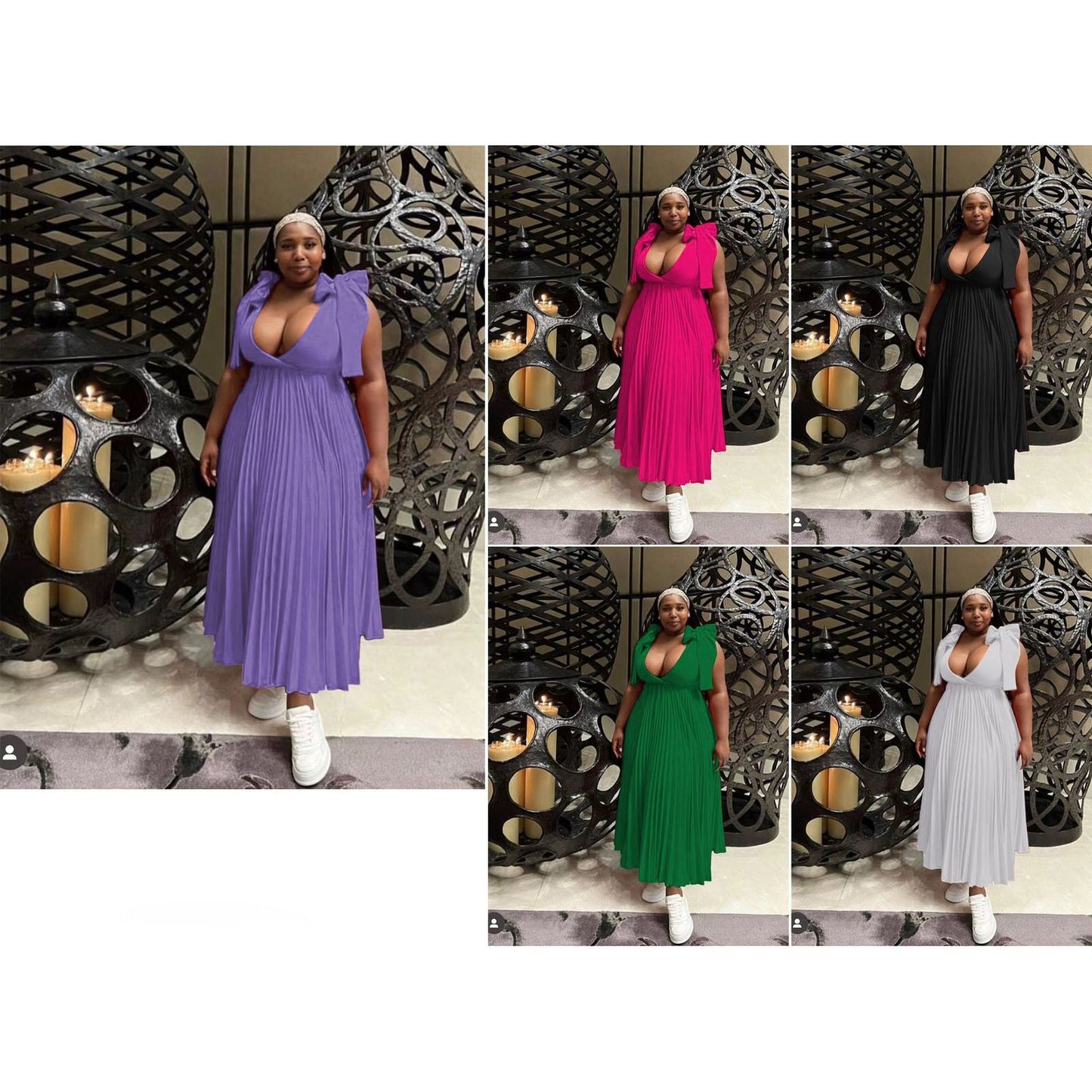 Plus Size Pleated Maxi Dress.