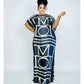 Printed kaftan abaya African Silk Maxi Dress.