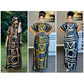 Printed kaftan abaya African Silk Maxi Dress.