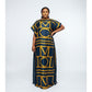 Printed kaftan abaya African Silk Maxi Dress.