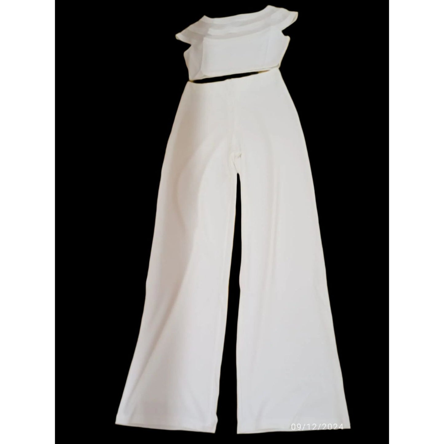 Ruffle Shirt & Wide Leg Pant 2 Piece Set