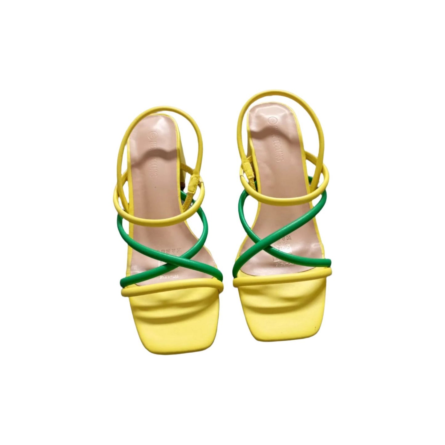 Leather strappy block heel sandals