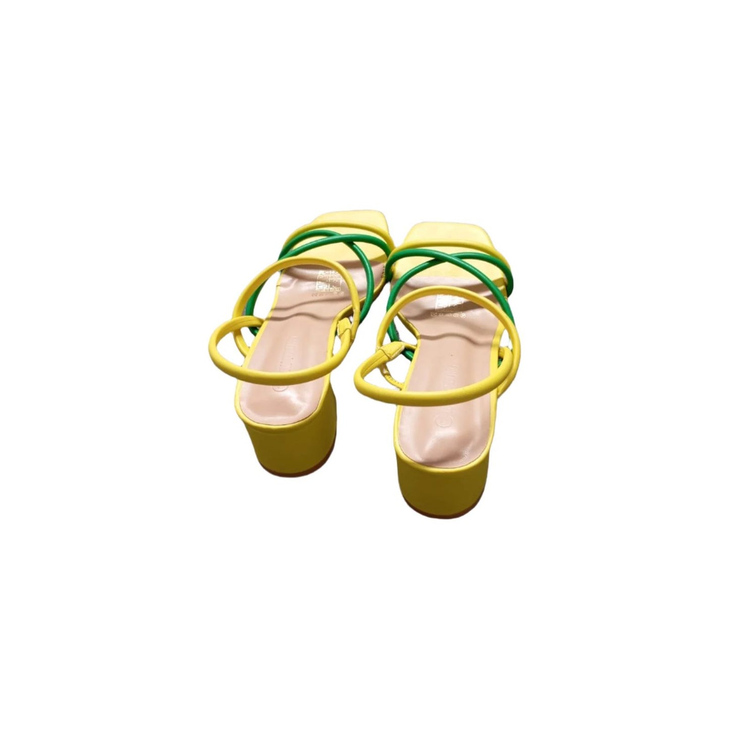 Leather strappy block heel sandals