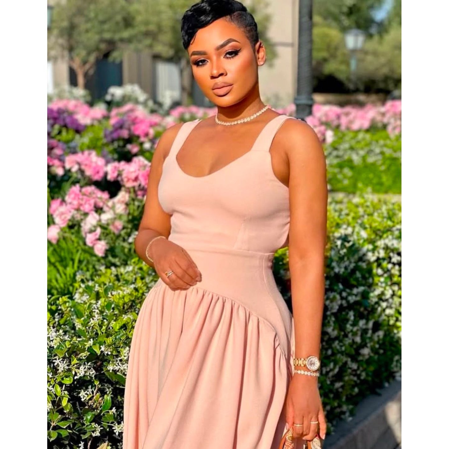 Sleeveless Square Neck Maxi Dress