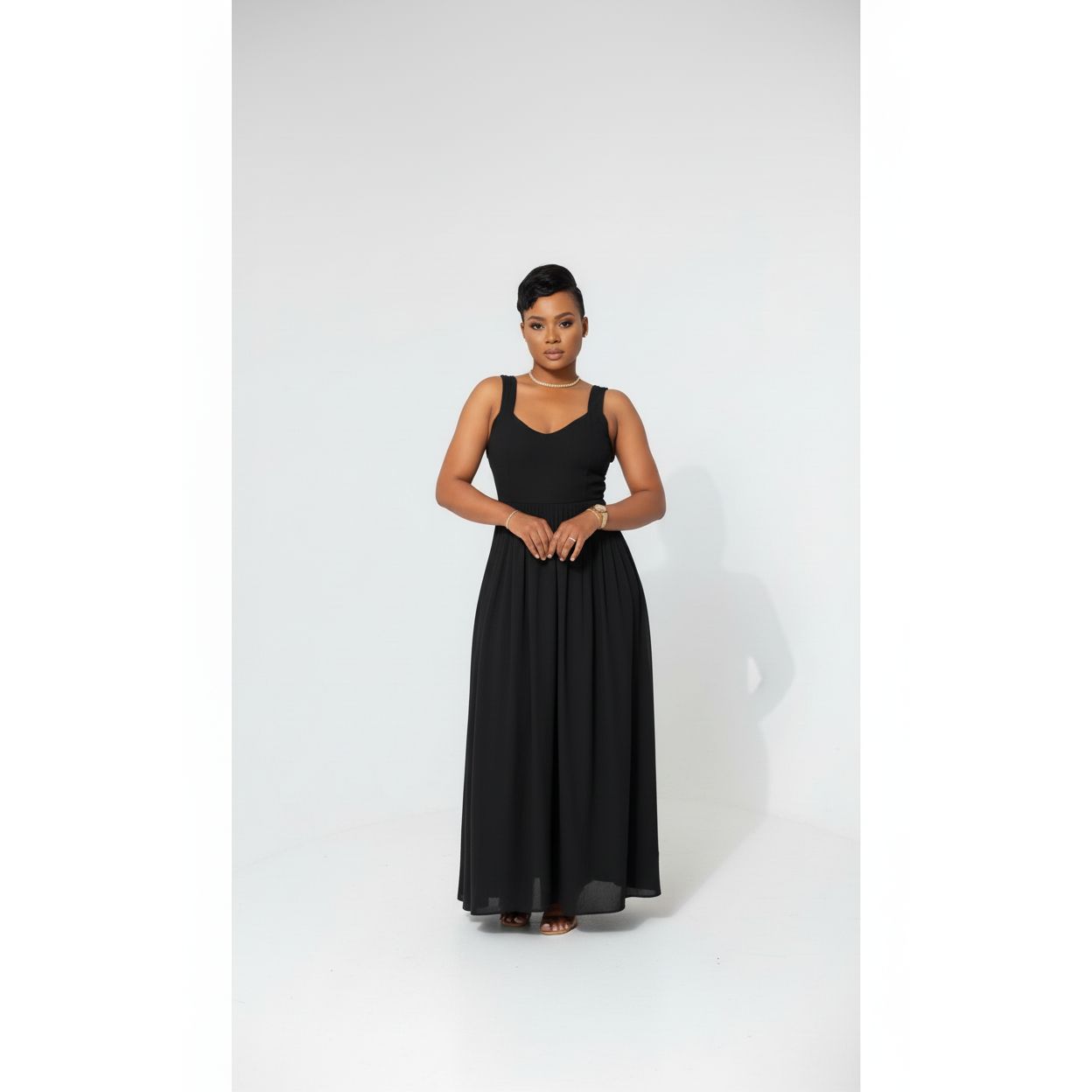 Sleeveless Square Neck Maxi Dress