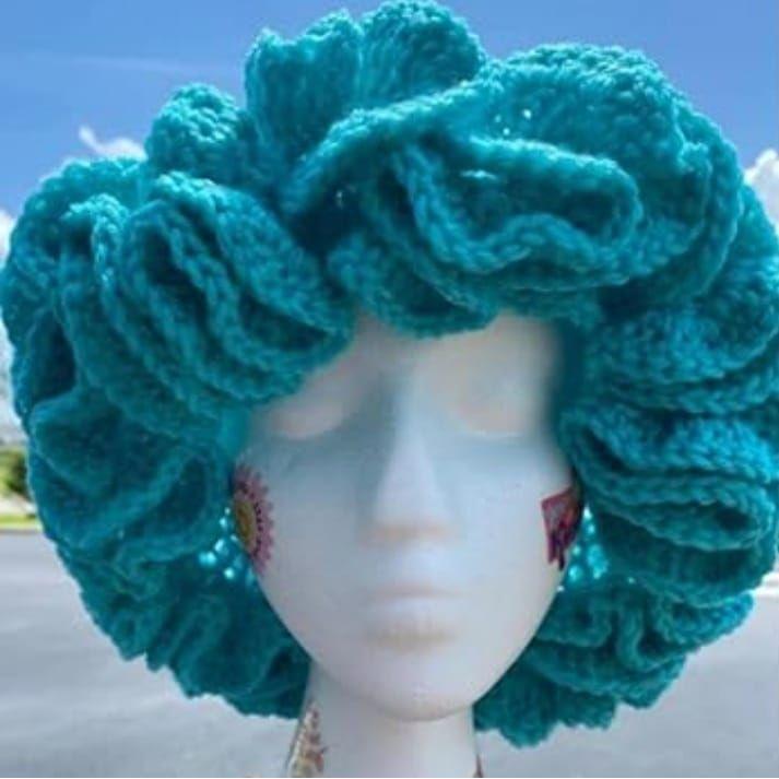 Crochet Pleated Ruffles Knitted Hat