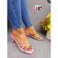 High Heel with Cross Straps Open Toe Design Heels