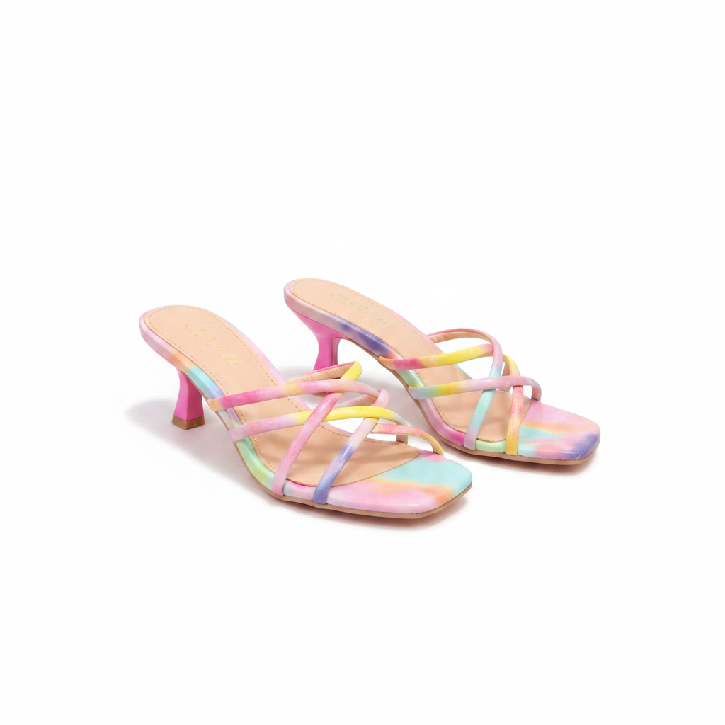 High Heel with Cross Straps Open Toe Design Heels