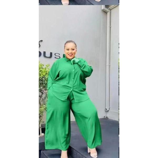 Palazzo Pant With Long Sleeve Shirt Set