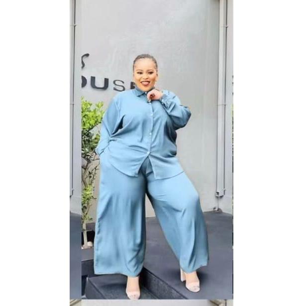 Palazzo Pant With Long Sleeve Shirt Set